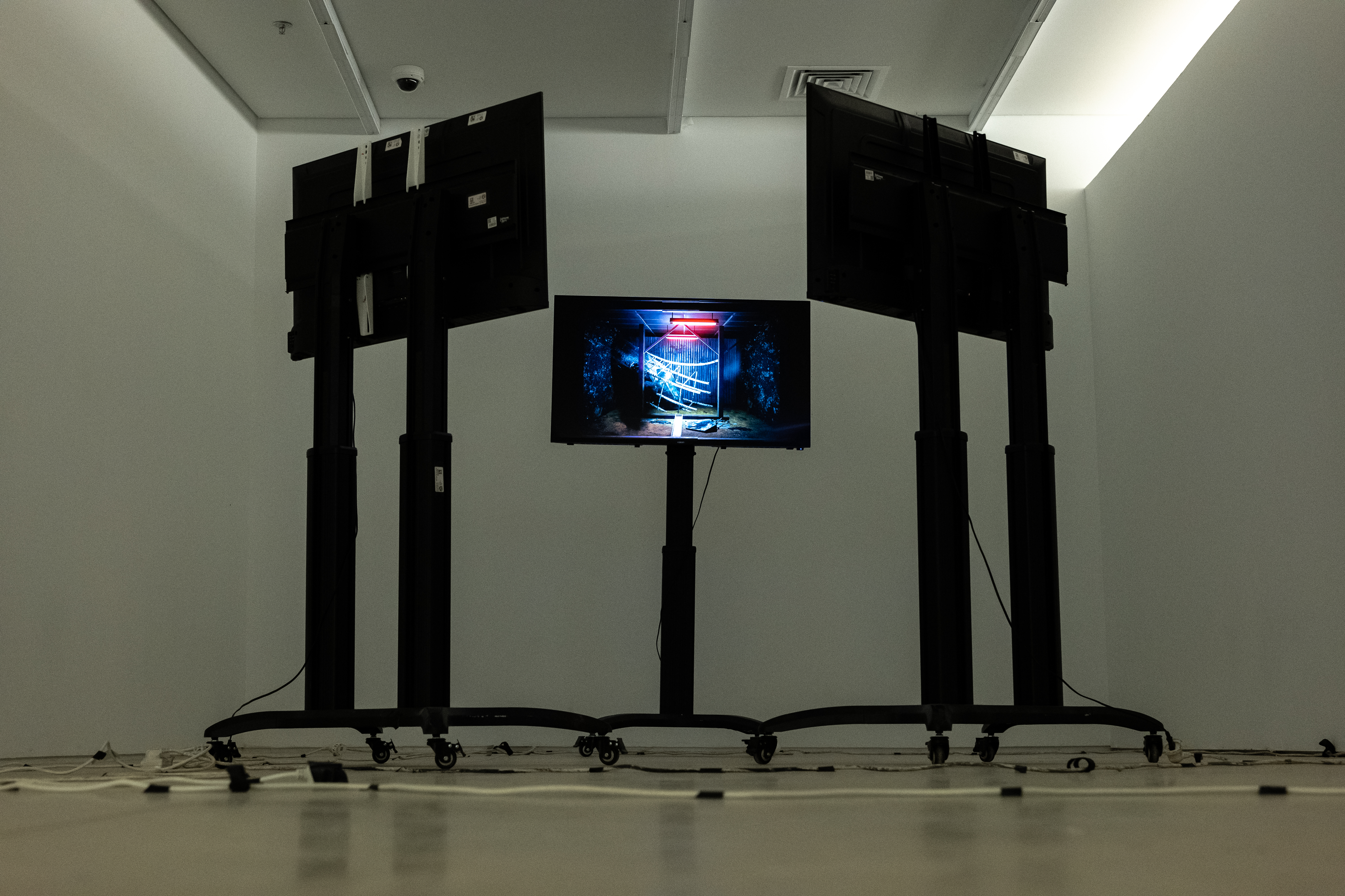 Installation — monitor array in the gallery space
